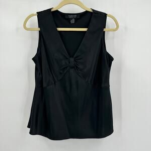 Parisian‎ Signature Womens Top Size L Black Silk Minimalist Quiet Luxury Capsule